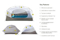 NEMO EQUIPMENT AURORA BACKPACKING TENT & FOOTPRINT 3 PERSON