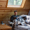 RUMPL PRINTED SHERPA PUFFY BLANKET